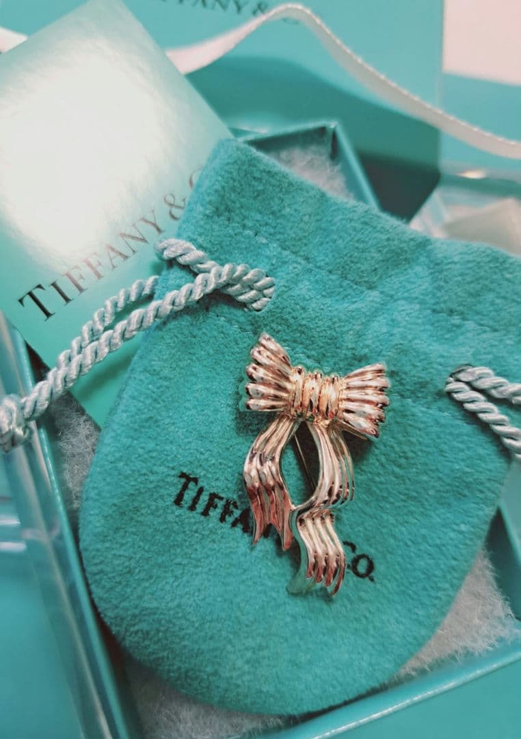 ティファニー リボン starring 14k コンビ ヴィンテージ ブローチ