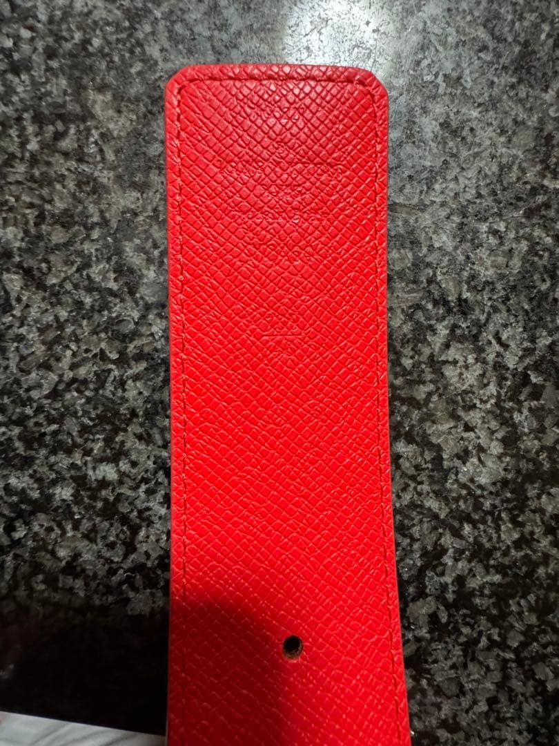 LOUIS VUITTON レザー ベルト レッド