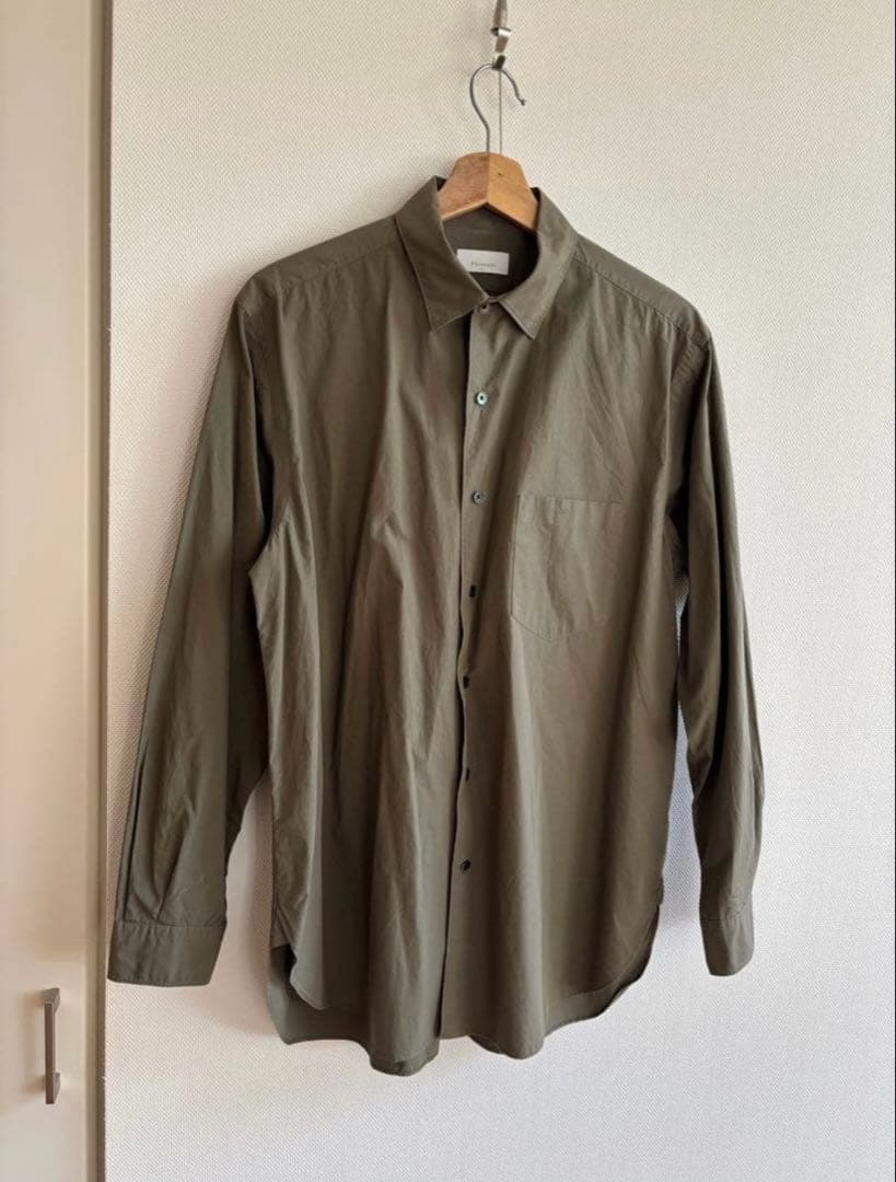 Phlannel オリーブ 長袖シャツ