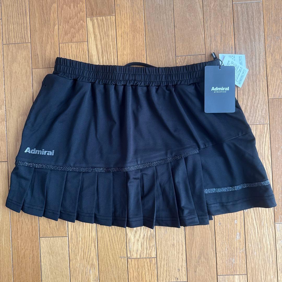 【新品Admiral2025春夏セットアップTシャツ M黒/プリーツスコートM黒