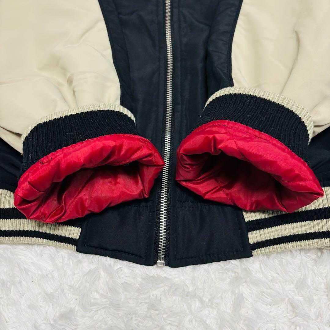 極美品 タグ付き 未使用級 絡繰魂 スカジャン 龍 桜 刺繍 XL サテン 派手