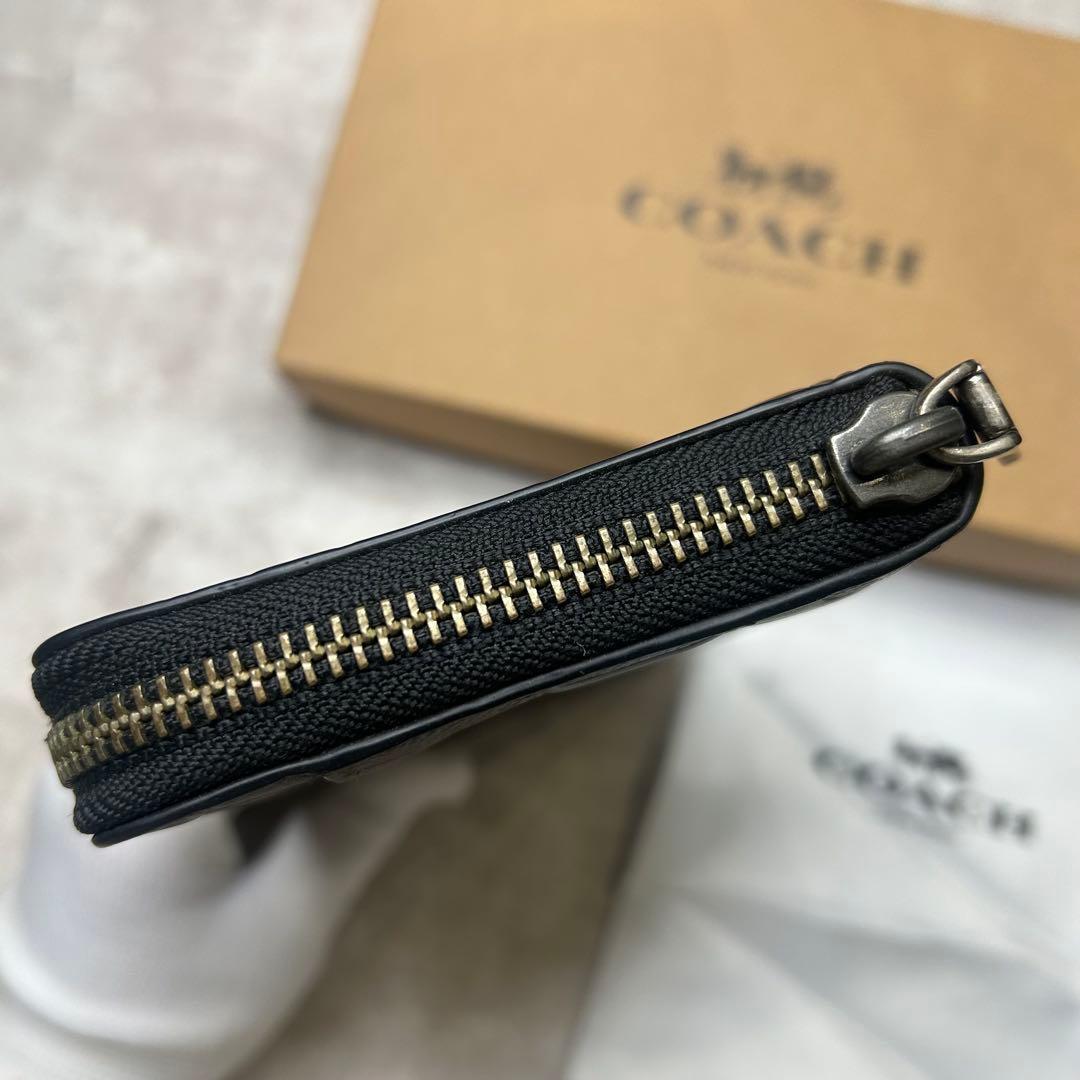 新品未使用 コーチ シグネチャー型押しエンボス レザー ブラウン 長財布