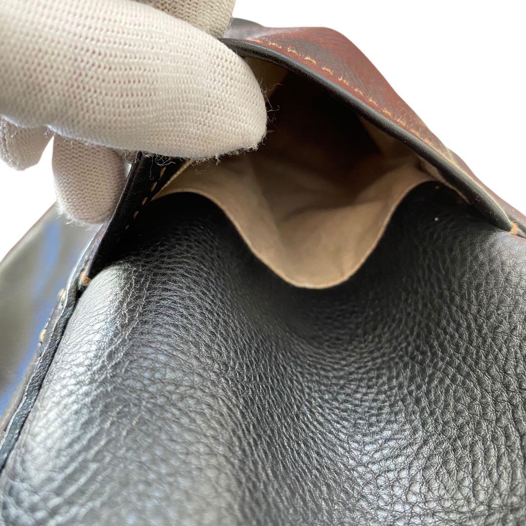 genten ゲンテン【美品】シボ革 シュリンクレザー トートバッグ 工具ロゴ