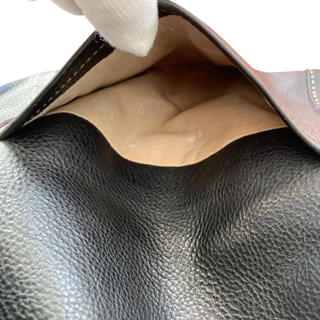 genten ゲンテン【美品】シボ革 シュリンクレザー トートバッグ 工具ロゴ