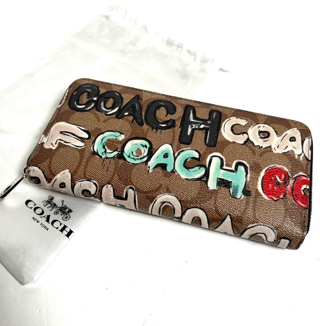 【未使用に近い✨】コーチ 長財布 Mint ＆ Serf コラボ シグネチャー