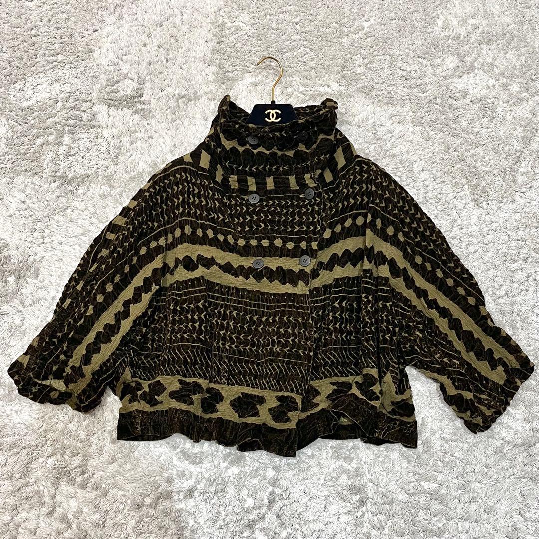 me イッセイミヤケ ミー ボトルネック プリーツ シワ加工 ドルマンジャケット