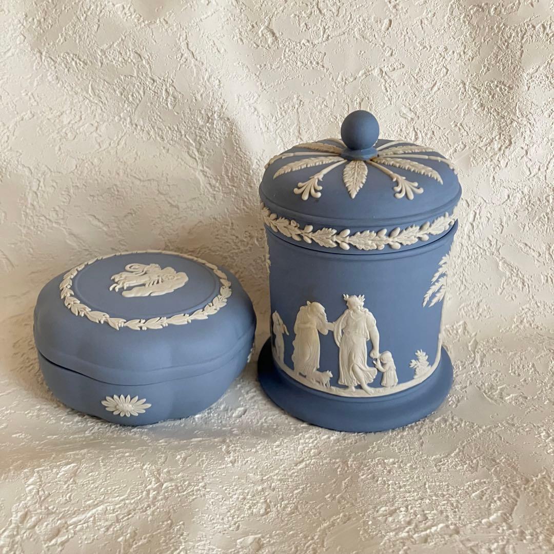 ウェッジウッド　ジャスパー　小物入れ　キャニスター　2個　まとめ売り