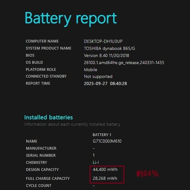 Dynabook B65/G第6世代 Core i3 SSD128GB[380]