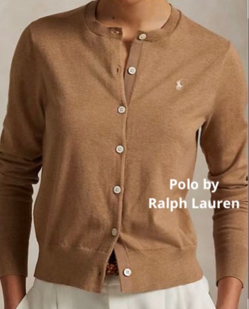 極美品✳︎ポロバイラルフローレン近年モデル現行タグキャメルカーディガン正規品L人気