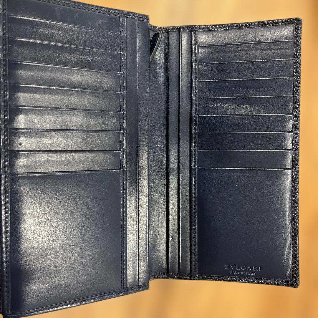 BVLGARI ネイビー 長財布