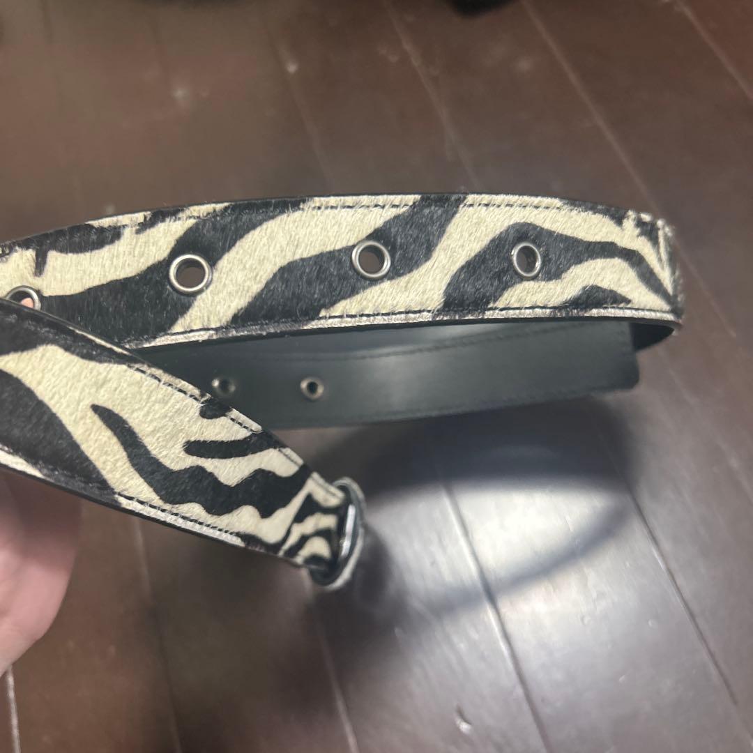 jaded London ゼブラ柄レザーベルト