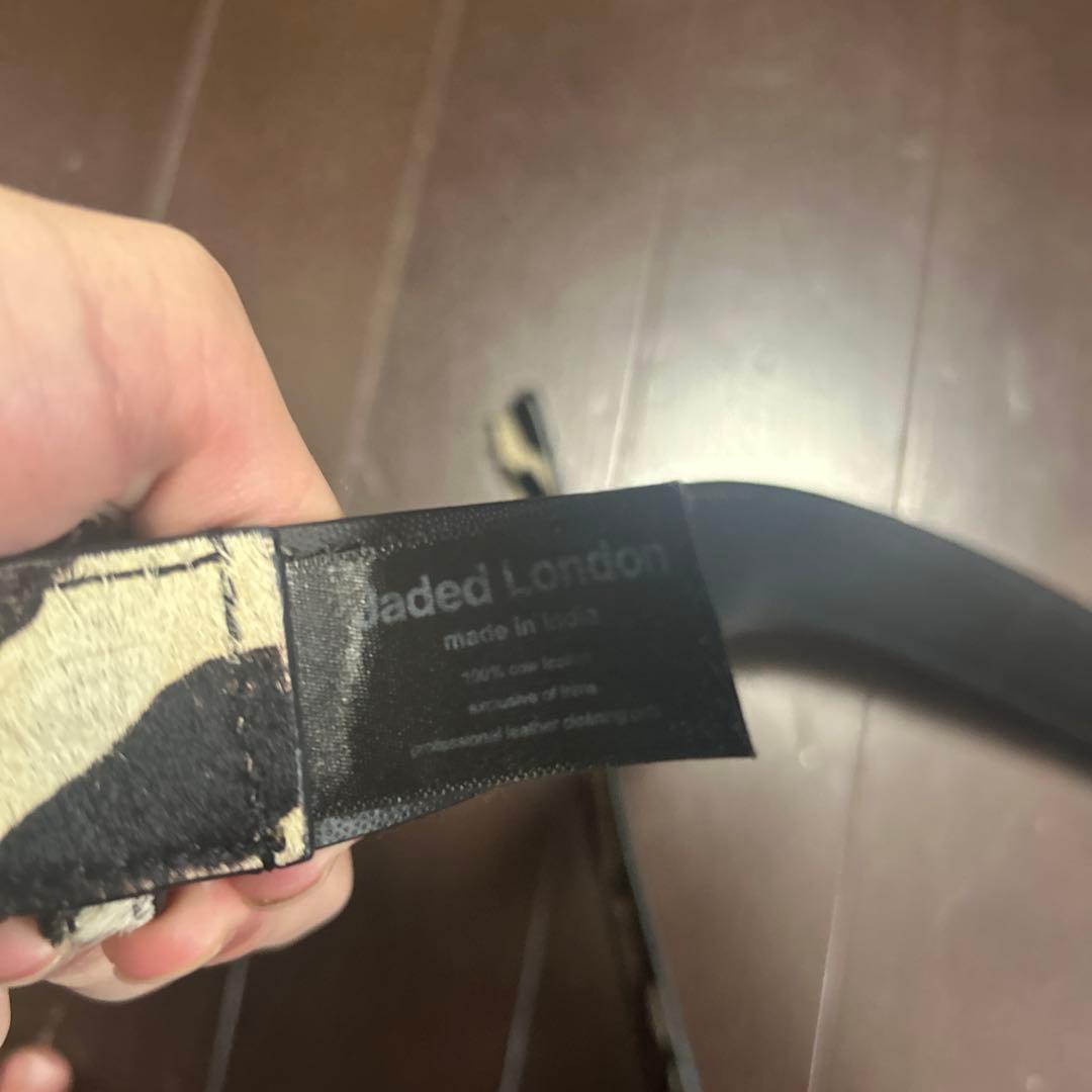 jaded London ゼブラ柄レザーベルト