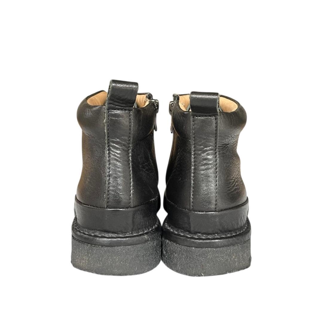 【極美品】◾️サヤ◾️ショートブーツ◾️レースアップ◾️サイドジップ◾️レザー◾️ブラック