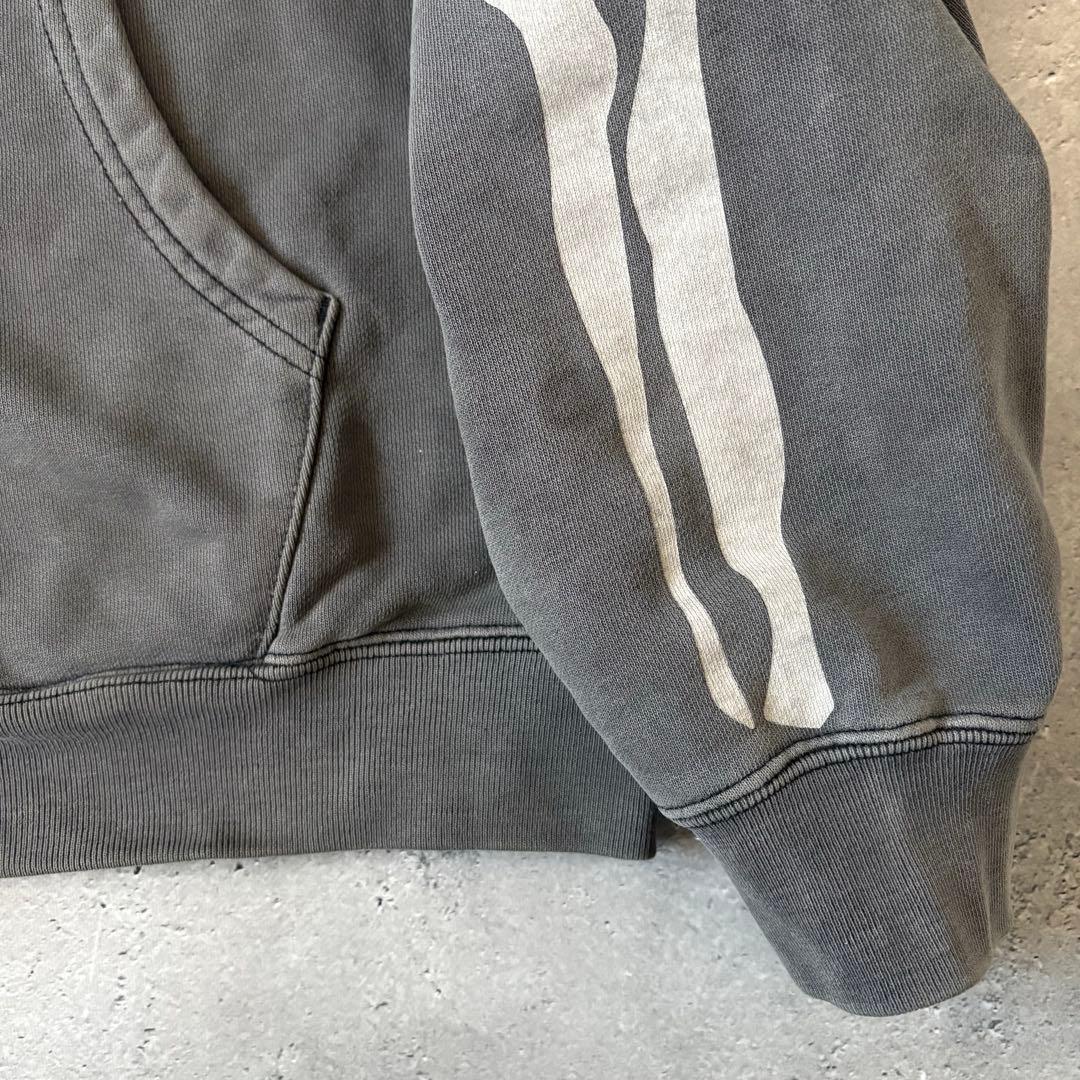 VANSON バンソン スカルボーン ジップパーカー ヴィンテージ加工 スミ黒