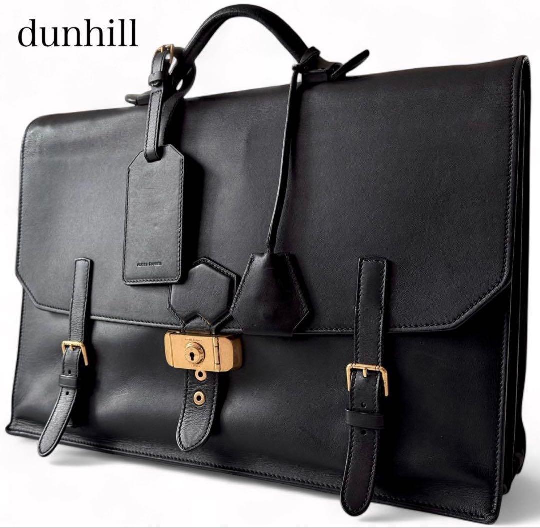 【RAN さん】 dunhill ダンヒル DUKE フラップブリーフケース 黒