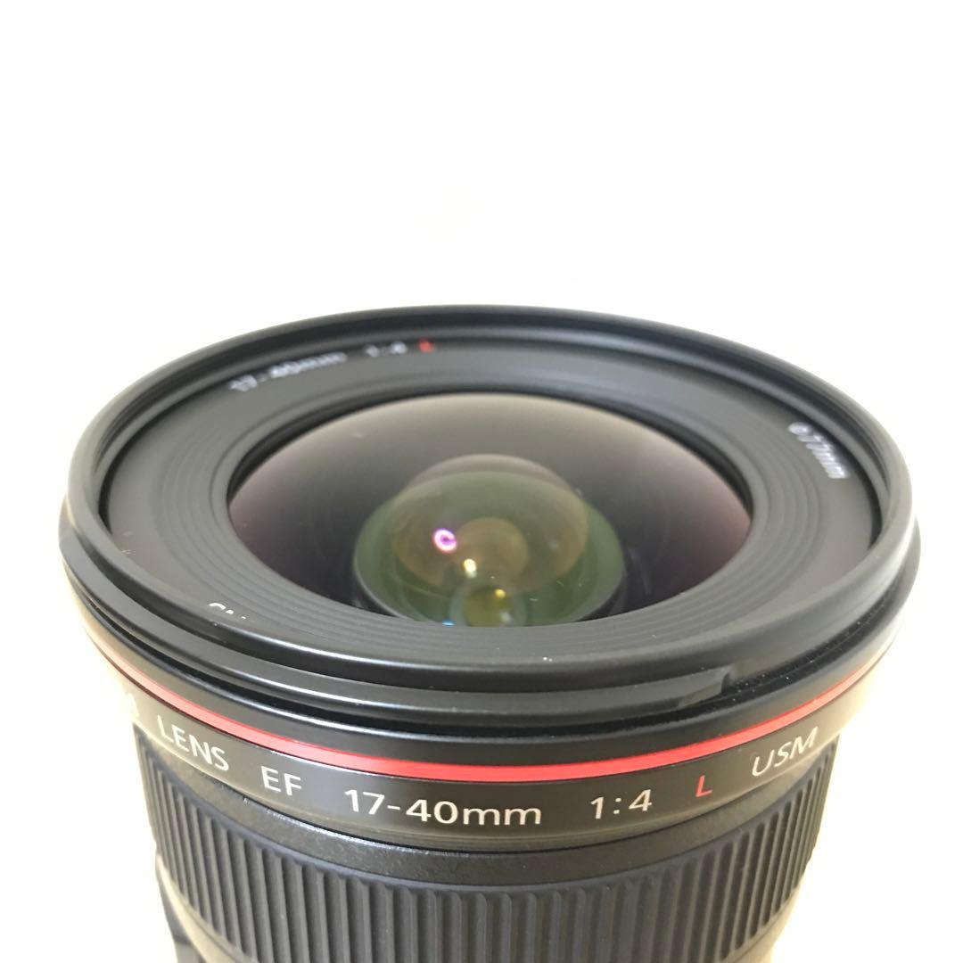 EF17-40mm F4L 元箱、取説、フード付き