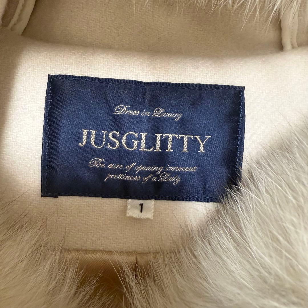 【美品】JUSGLITTY 2WAYダッフルコート フォックスファー