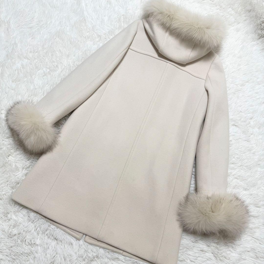 【美品】JUSGLITTY 2WAYダッフルコート フォックスファー