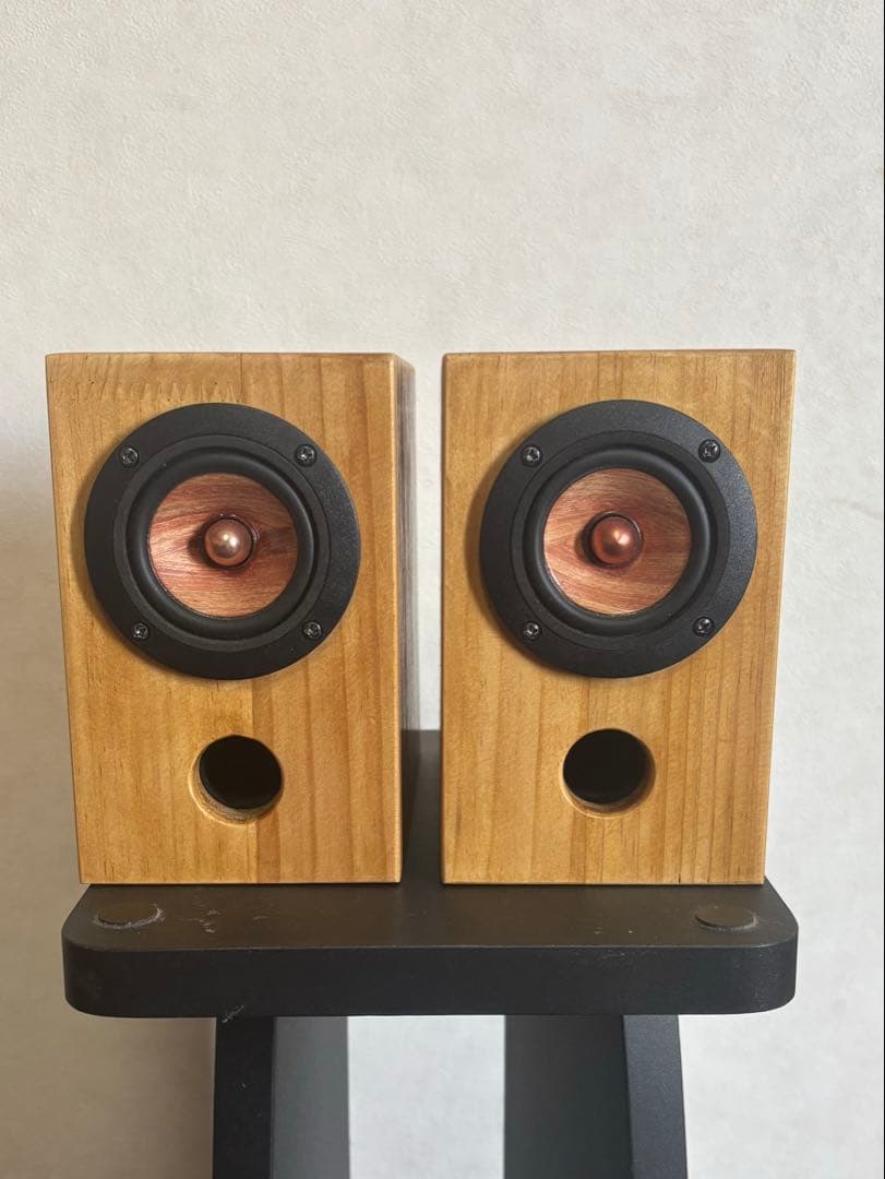 小型自作スピーカー　ウッドコーン使用