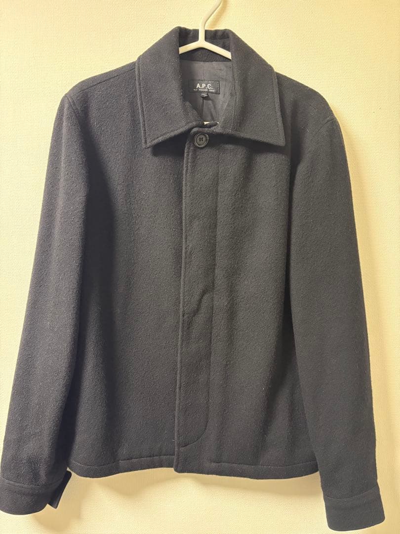 A.P.C ステンカラージャケット　ブラック　ririジップ　メルトンウール