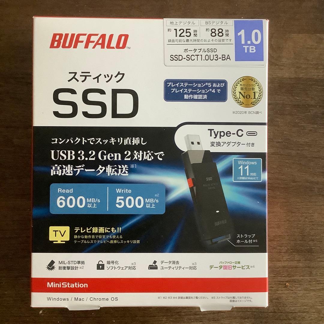 外付けハードディスク・ドライブ BUFFALO SSD-SCT1.0U3-BA 1TB