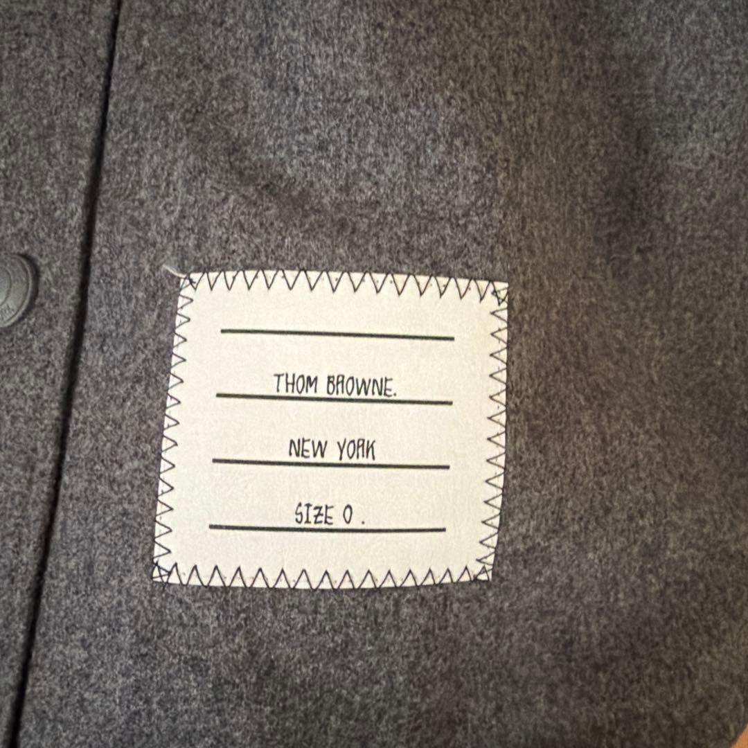 THOM BROWNE グレー ウールカシミヤシャツジャケット