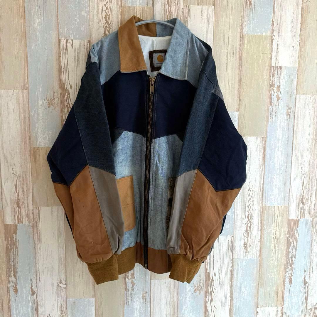 希少美品 carharttリメイク L相当アクティブジャケットダック一点物