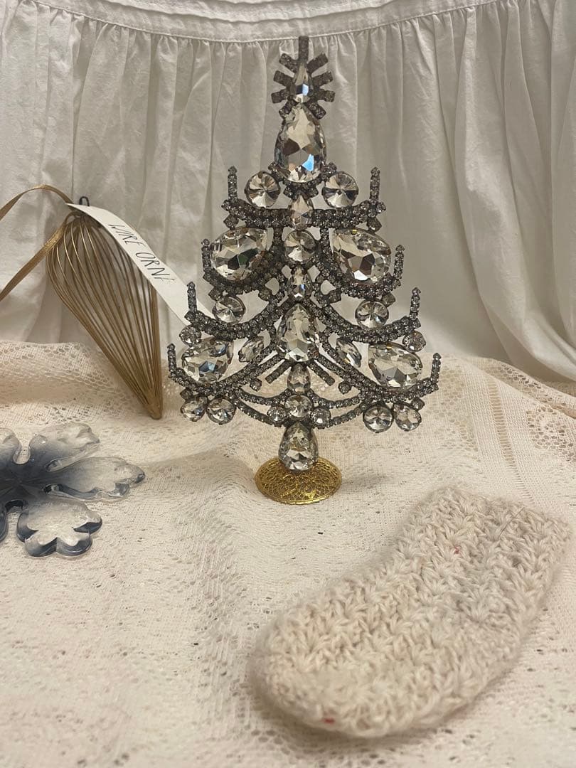 チェコガラス　クリスマスツリー　クリア