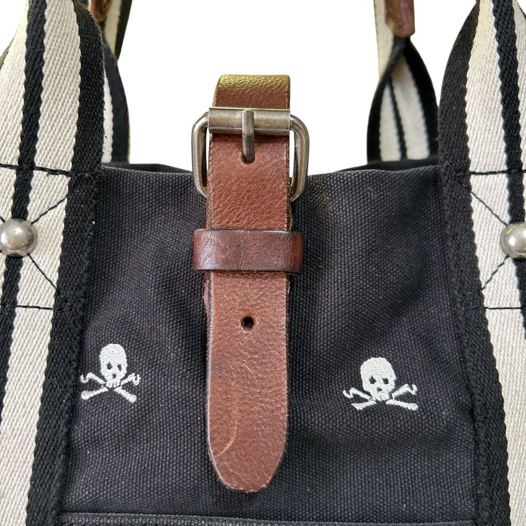 RALPH LAUREN RUGBY トートバッグ キャンバス×レザー スカル