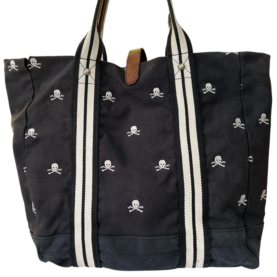 RALPH LAUREN RUGBY トートバッグ キャンバス×レザー スカル