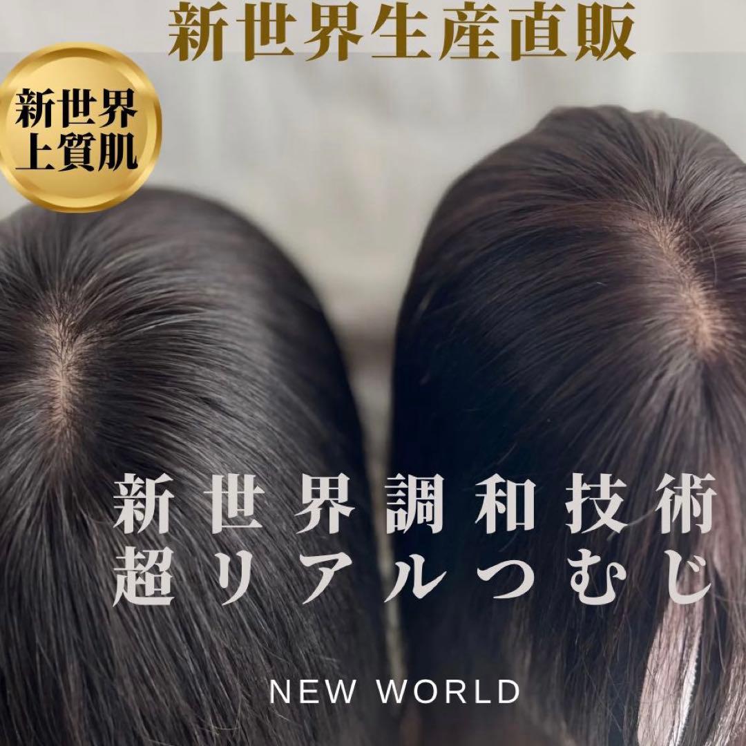 真2025新世界超人工肌人毛100%ウィッグ　ヘアピース　総手植え　部分ウィッグ