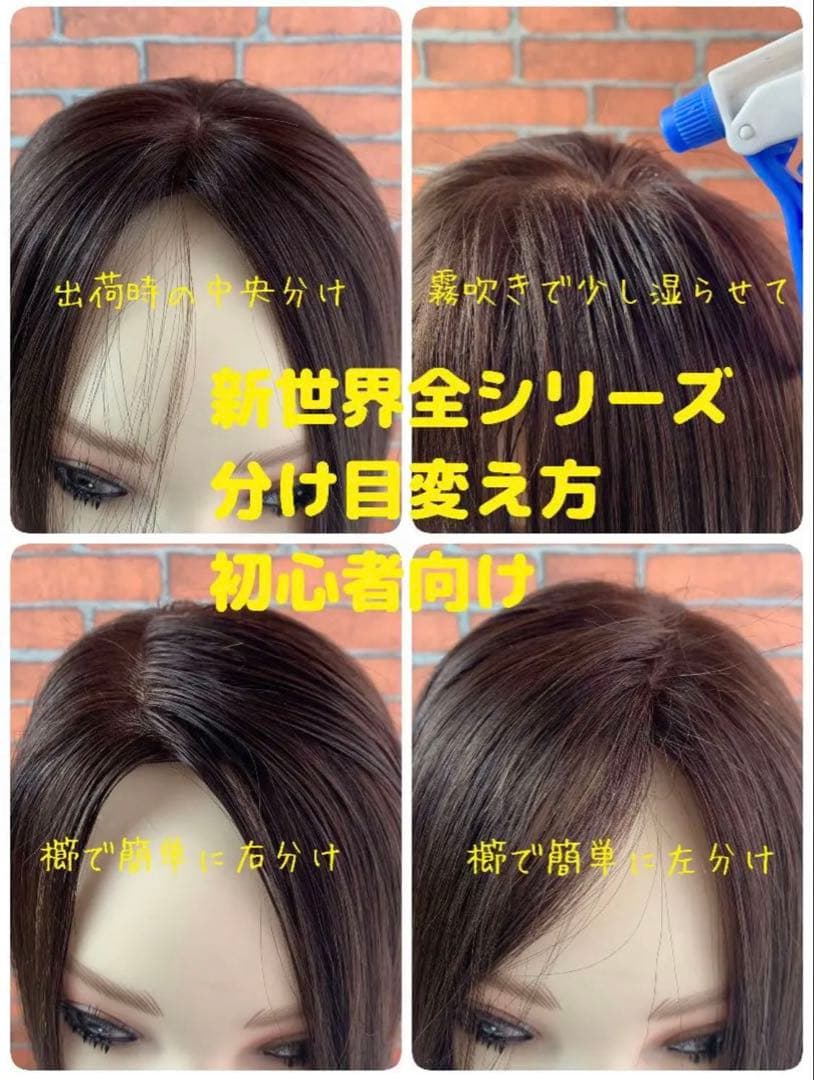 真2025新世界超人工肌人毛100%ウィッグ　ヘアピース　総手植え　部分ウィッグ