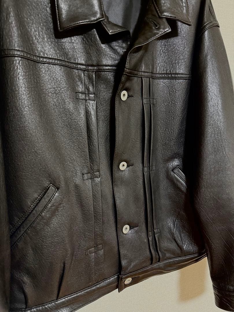 美品　ジャーナルスタンダード／ラムレザー／トラッカージャケット／ブラック／M
