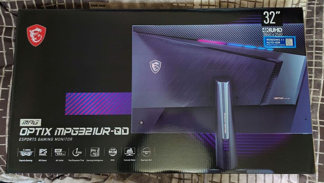 MSI Optix MPG321UR-QD 4K144Hzゲーミングモニター