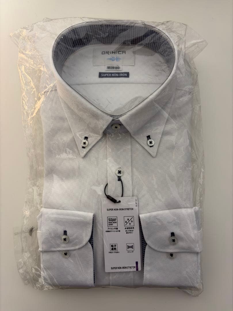 【新品未開封】ORIHICA スーパーノンアイロンストレッチシャツ 3枚セット
