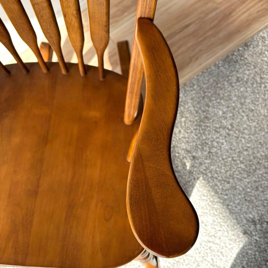 ロッキングチェア ウィンザーチェア 木製 天然木 ラバーウッド 北欧 レトロ