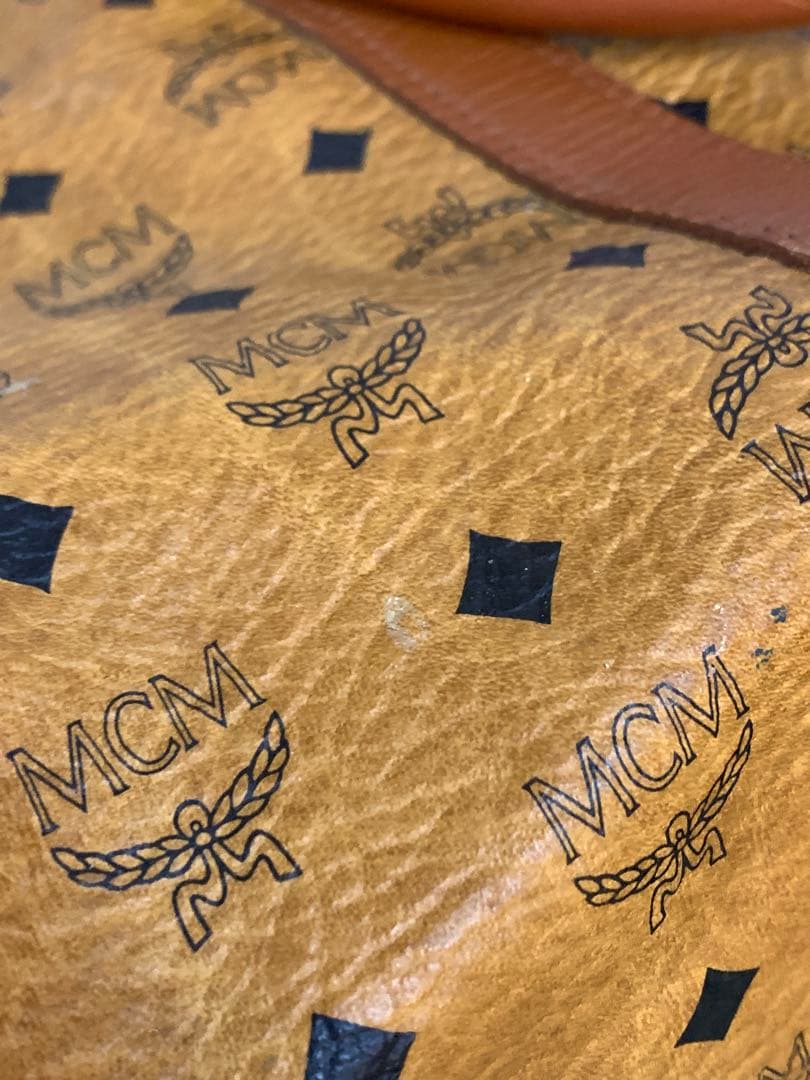 【中古】MCM 大型ボストンバッグ ショルダーストラップ欠品