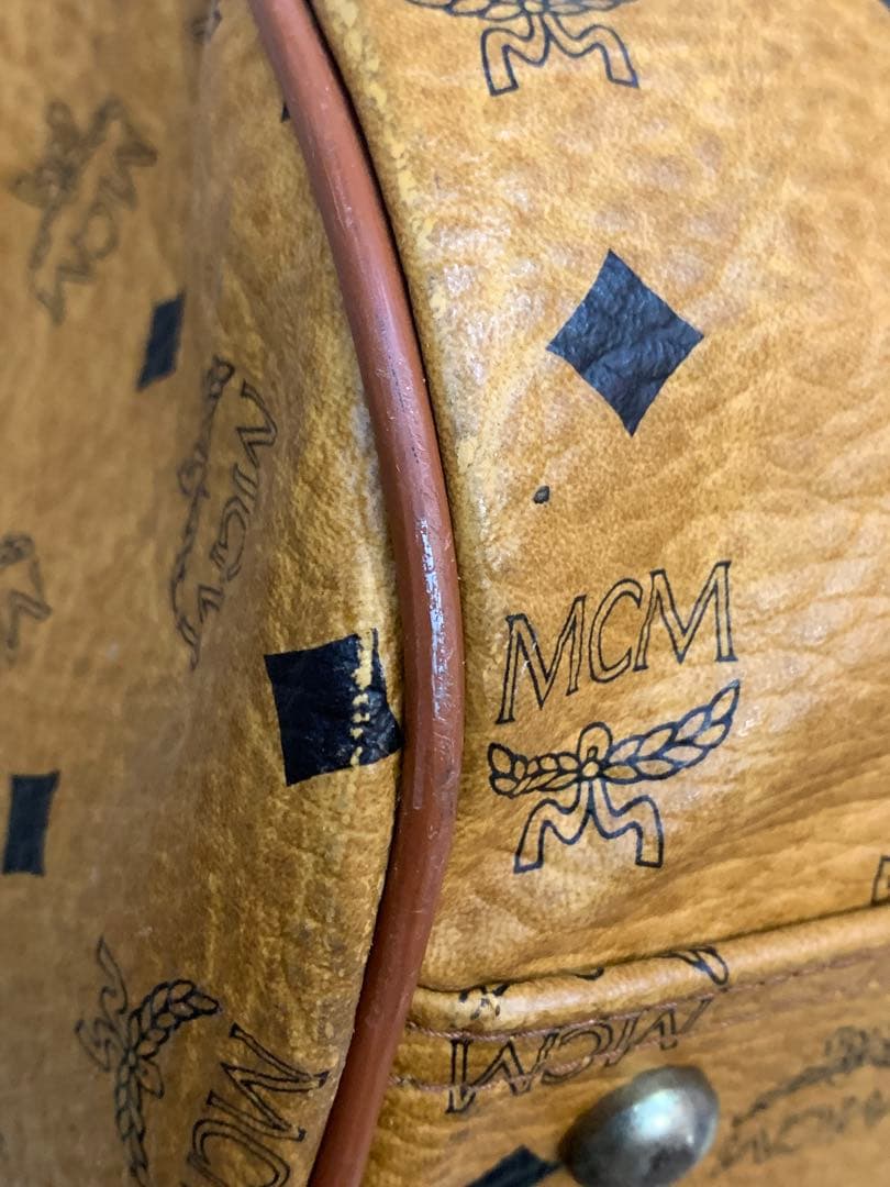【中古】MCM 大型ボストンバッグ ショルダーストラップ欠品