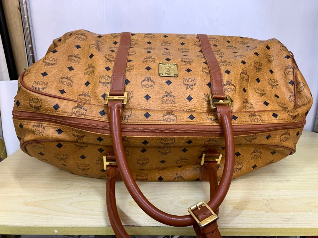 【中古】MCM 大型ボストンバッグ ショルダーストラップ欠品