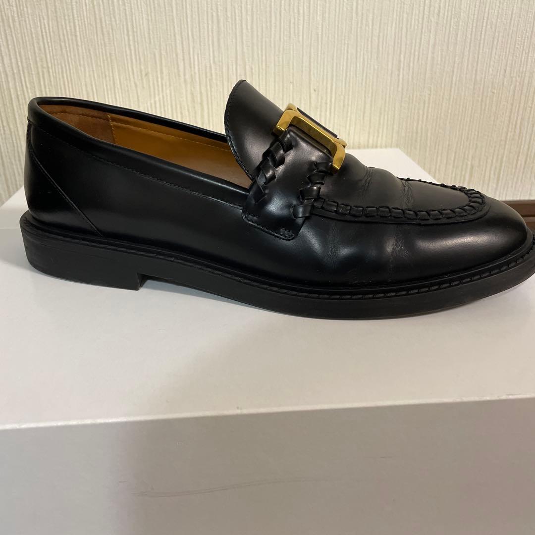 Chloé MARCIE ブラックレザー ローファー 38