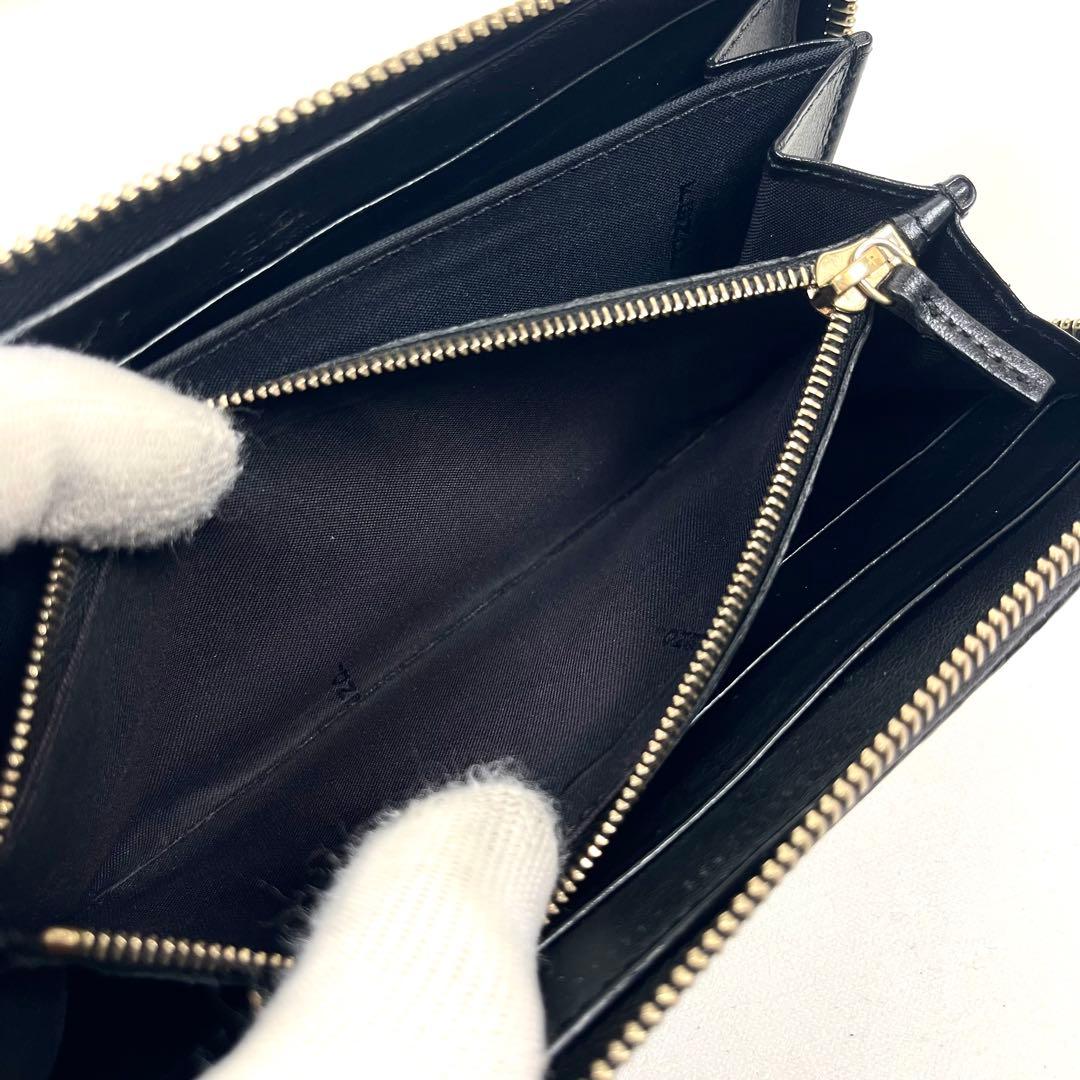 フェンディ　長財布　バグズ　モンスター　メタルアイ　ラウンドファスナー　レザー