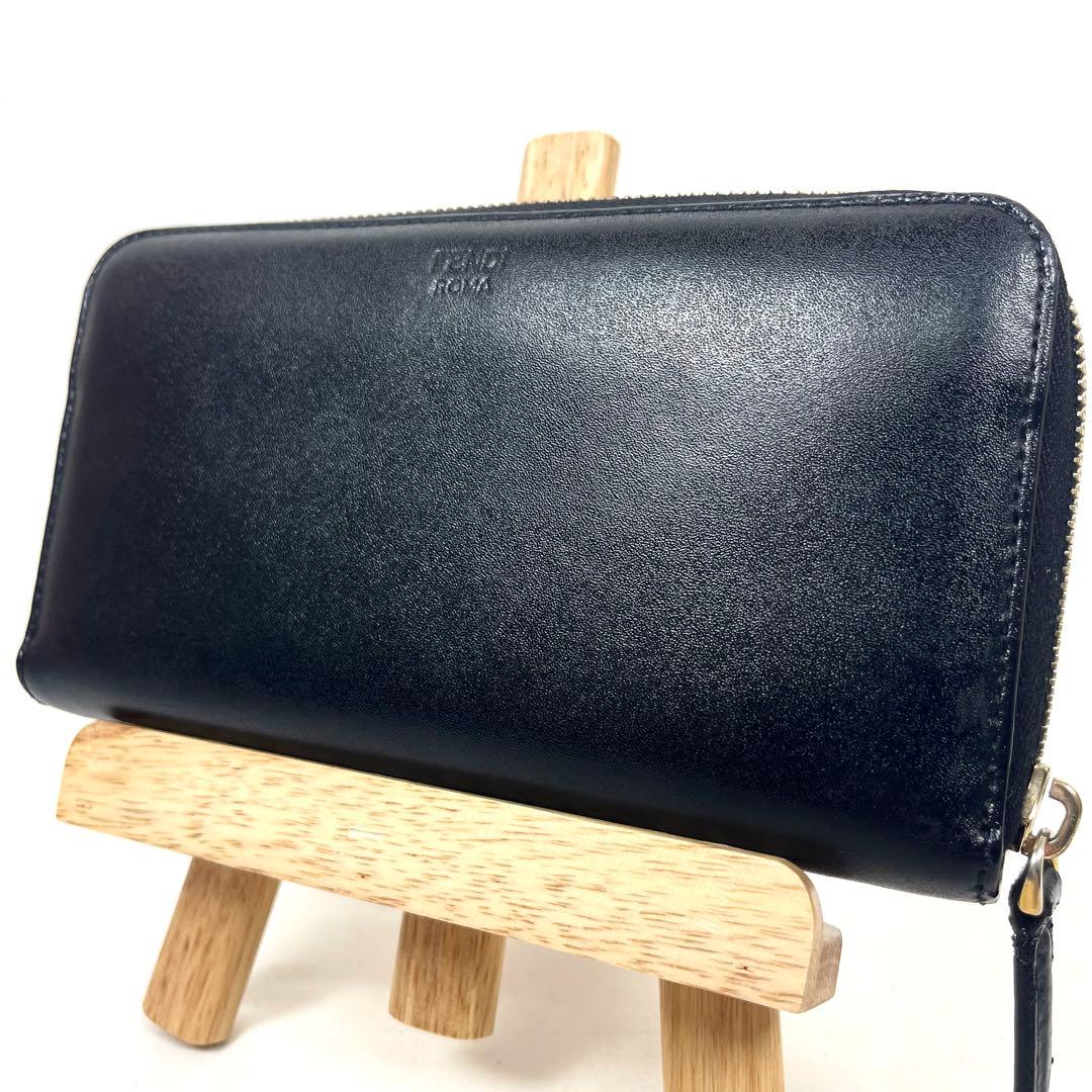 フェンディ　長財布　バグズ　モンスター　メタルアイ　ラウンドファスナー　レザー