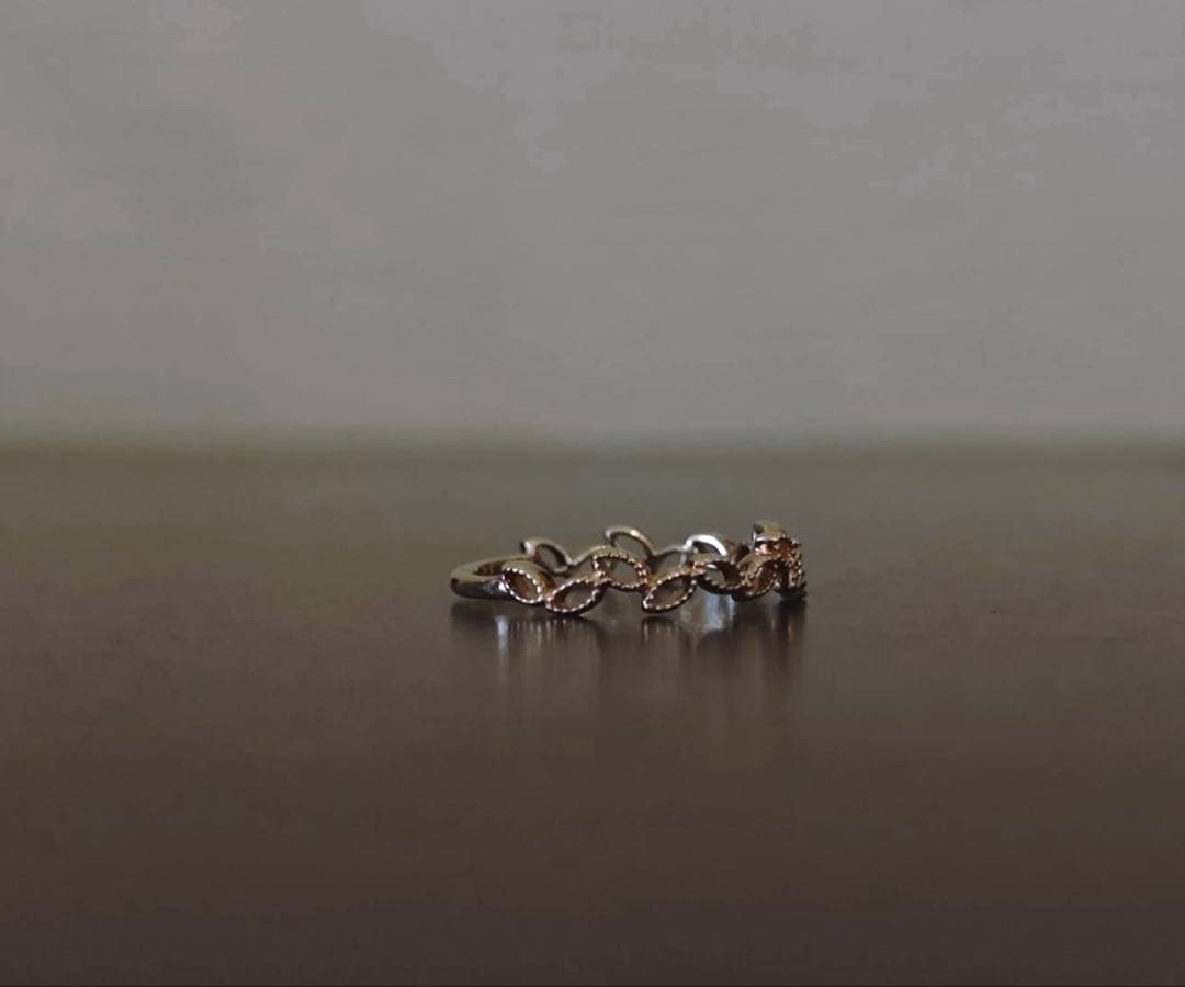 k*o様 agete K10 ダイヤモンド リーフモチーフ リング 9号