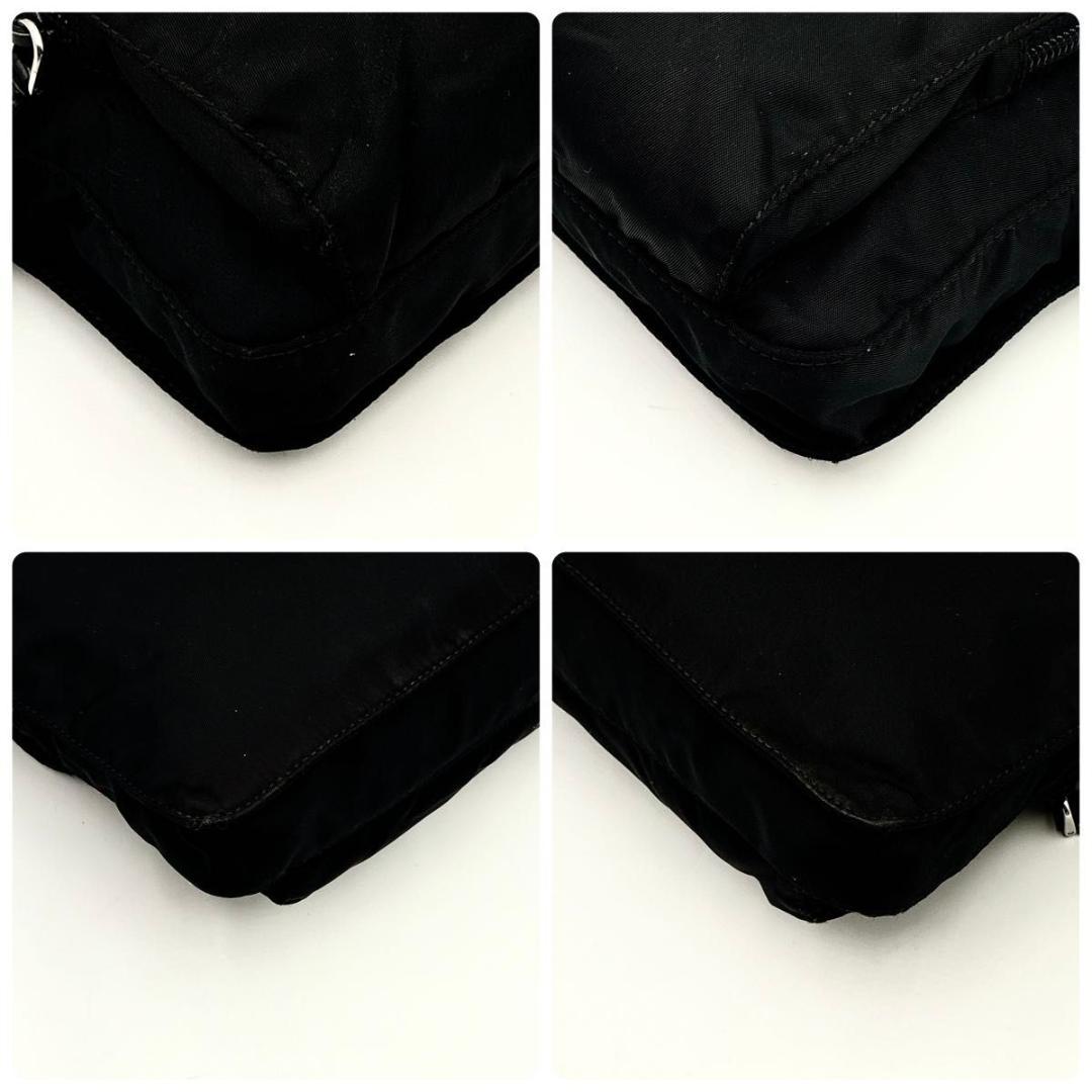 極美品 プラダ ショルダーバッグ 三角ロゴ ナイロン BT0521 白タグ 黒