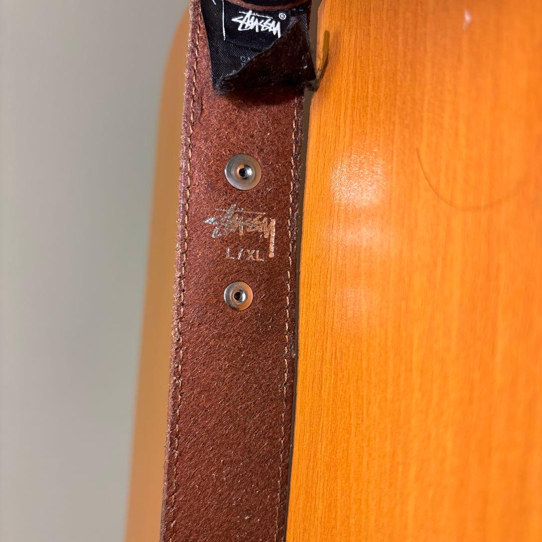 stussy 本革ベルト、ブラック、メンズ