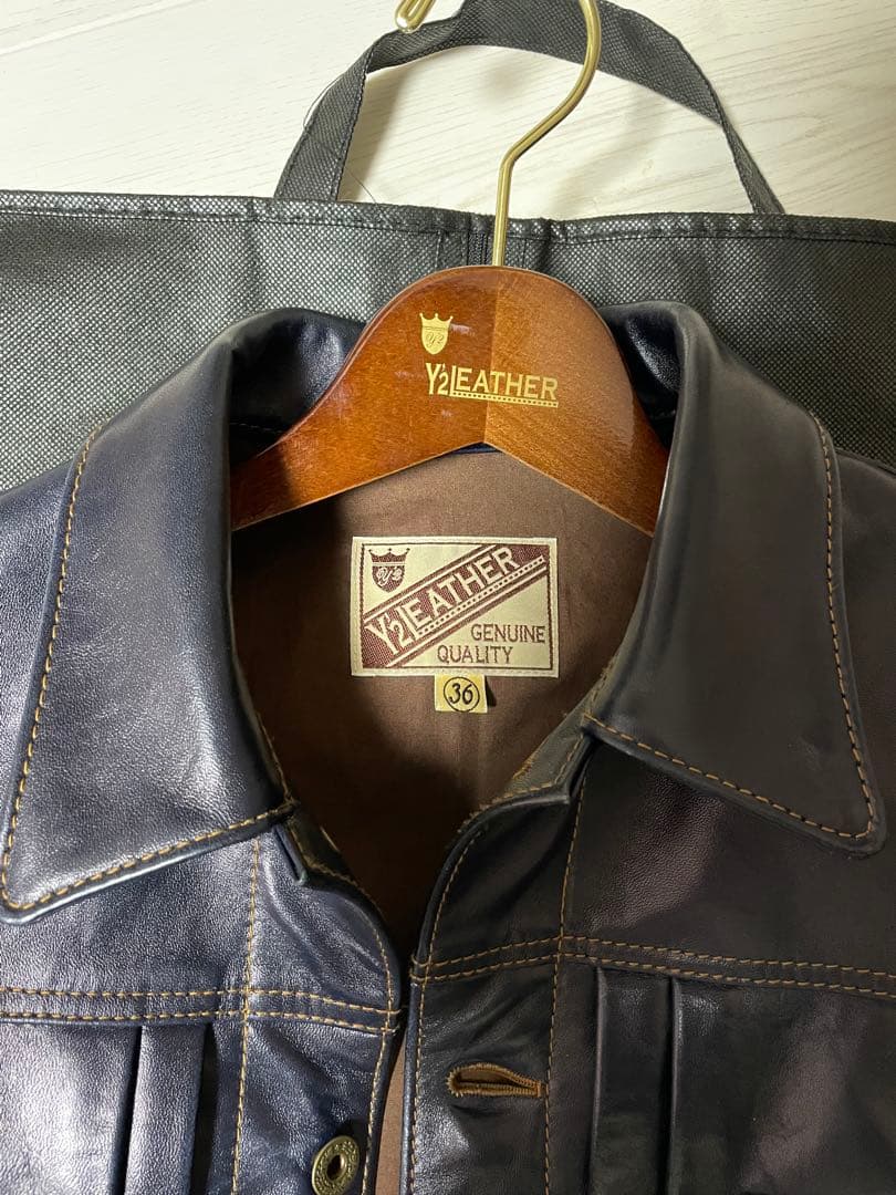 Y'2 LEATHER IB-140 インディゴホースGジャン