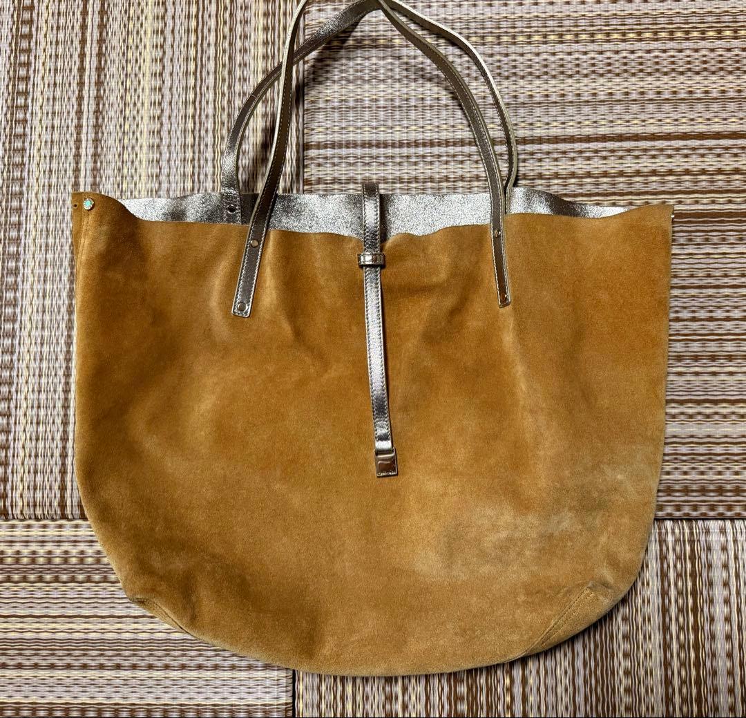 ティファニー　リバーシブル ベージュ スエード トートバッグ