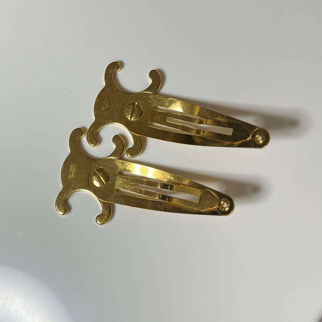 CELINEゴールド ヘアクリップ 2個セット