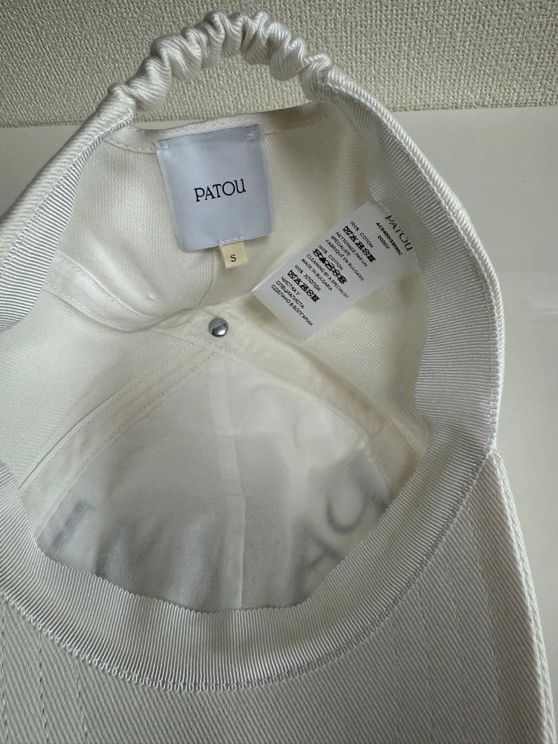 PATOU ロゴ刺繍 ホワイトキャップ S