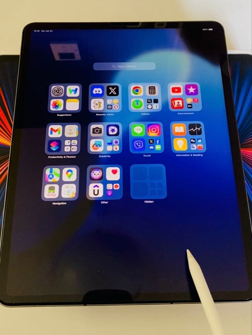 iPad Pro 12.9 第5世代 +pencil 2世代 + ケーブル+カバ